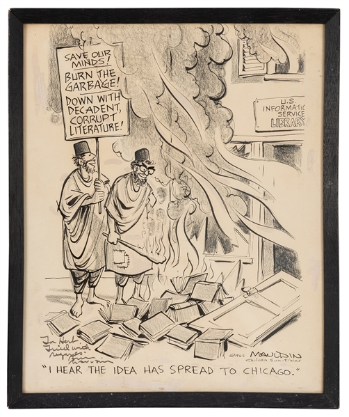 Bill Mauldin Original Signed Chicago Sun-Times Political Cartoon.