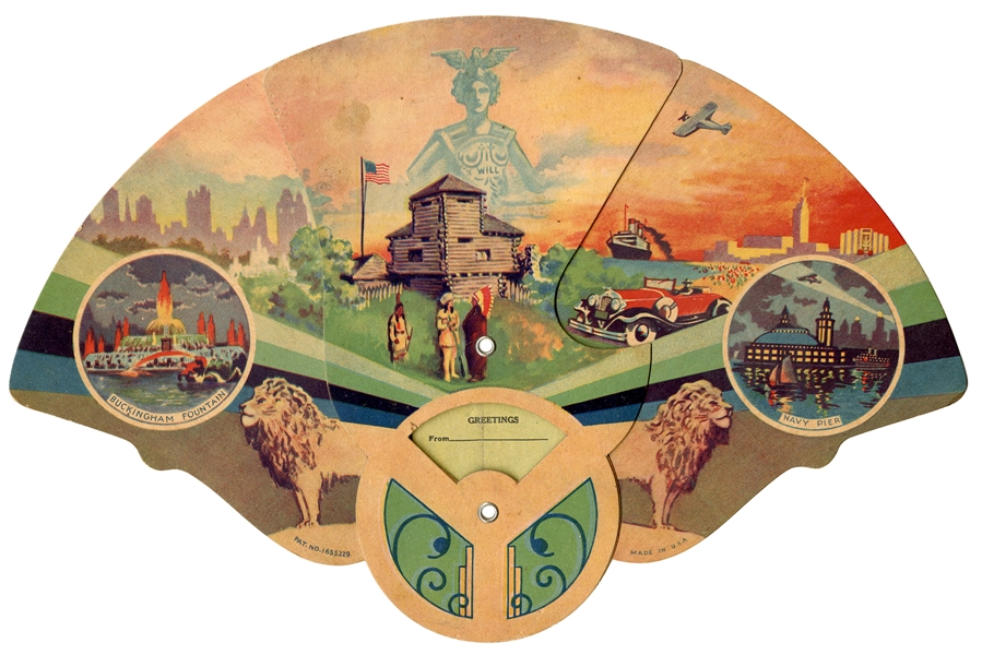 Chicago 1933—34 Century of Progress Pair of Souvenir Fans.
