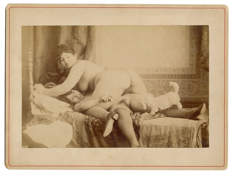 Erotic Lesbian Boudoir Card Photograph.