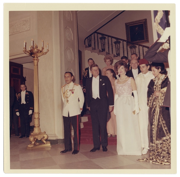 Original Photograph of John and Jacqueline Kennedy with King Hassan II.