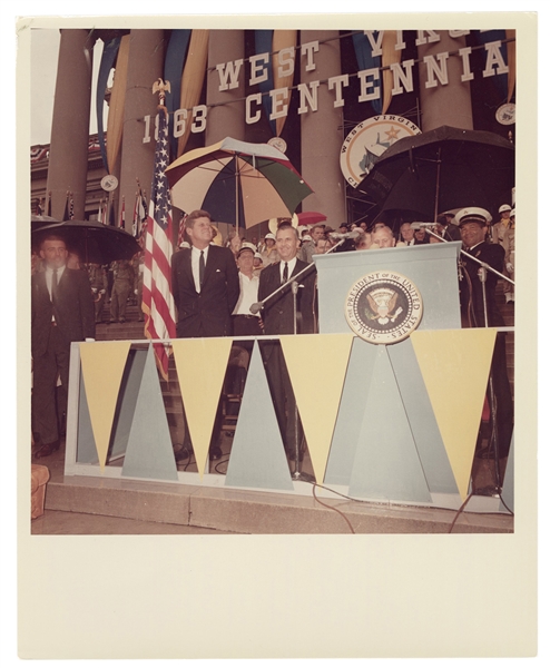 Original Photograph of JFK Campaigning in Charleston, West Virginia.