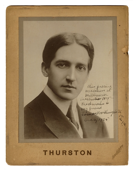 Portrait of Thurston, Inscribed to Thomas Worthington.