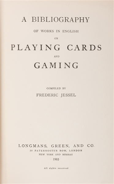 A Bibliography of Works in English on Playing Cards and Gaming.