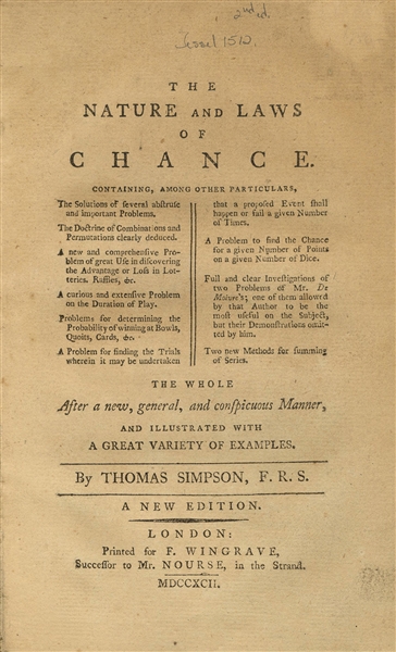 The Nature and Laws of Chance.