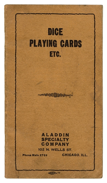 Aladdin Specialty Company Dice & Playing Card Catalog.