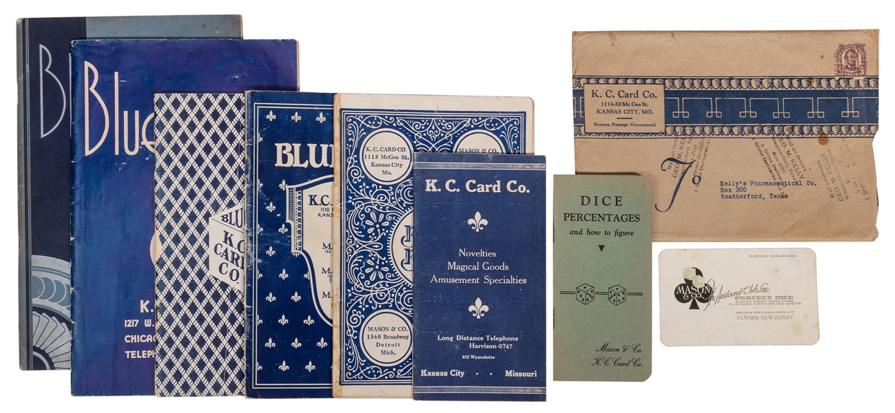 K.C. Card Co. / Mason & Co. Blue Books. Lot of Seven.