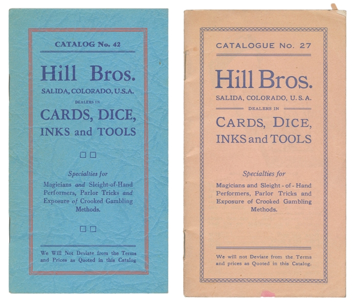 Hill Bros. Gambling Supply Catalogs Nos. 27 and 42.