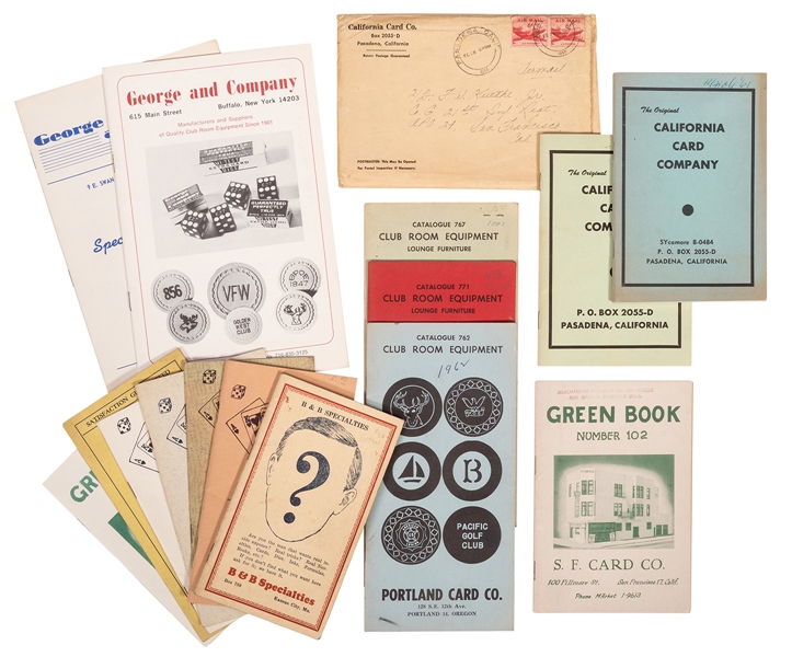 Group of 15 Gambling Supply Catalogs.