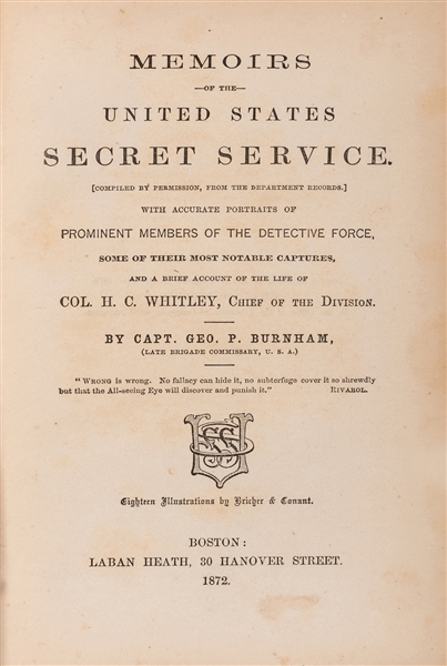Memoirs of the United States Secret Service.