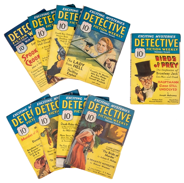 Detective Fiction Weekly. Nine Issues. 