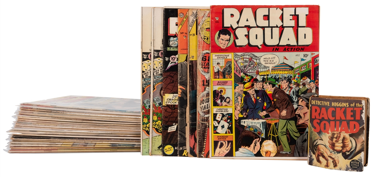 Racket Squad. 33 Comic Books. 
