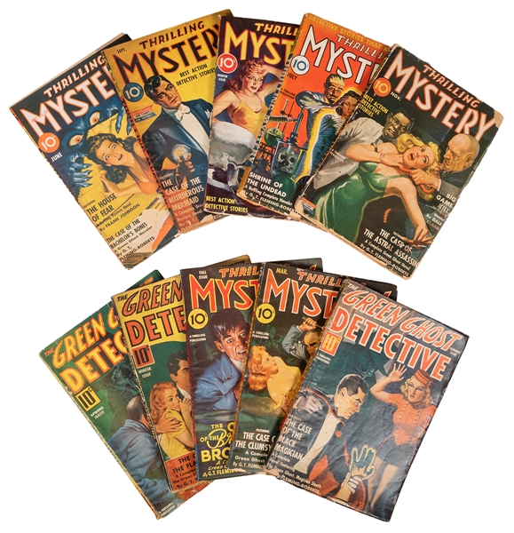 Thrilling Mystery and Green Ghost Detective. 15 Pulps.