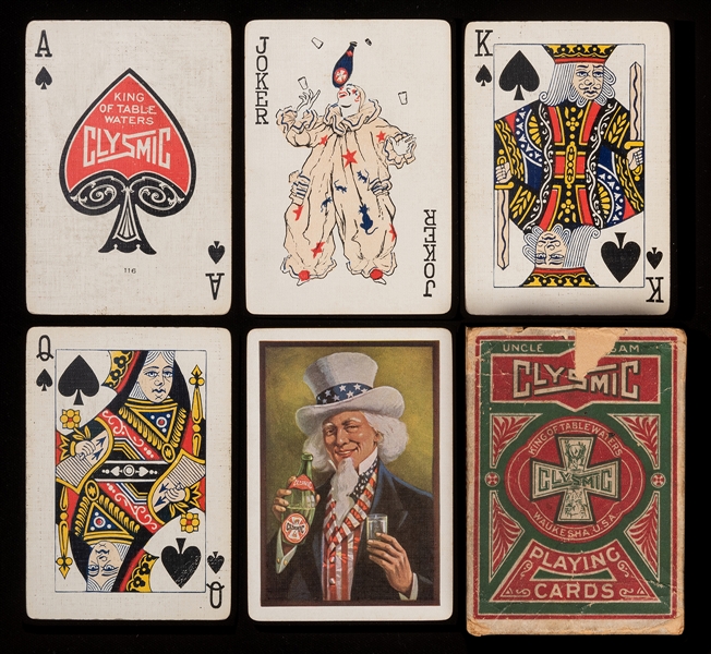 Clysmic King of Table Waters Advertising Playing Cards.