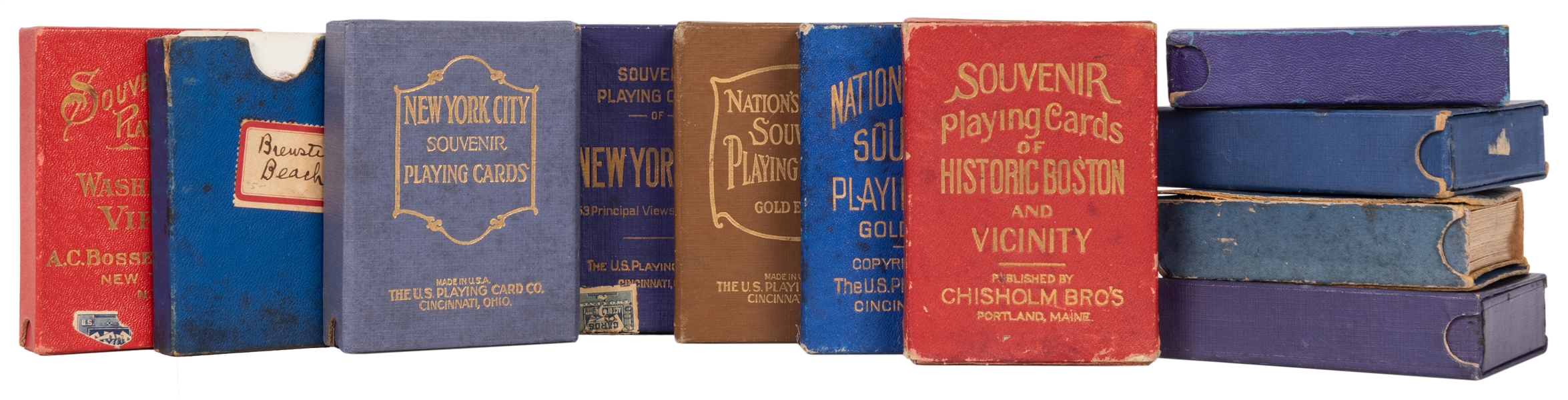 Lot of American Travel Souvenir Playing Card Decks. Boston, New York, and Washington, D.C.