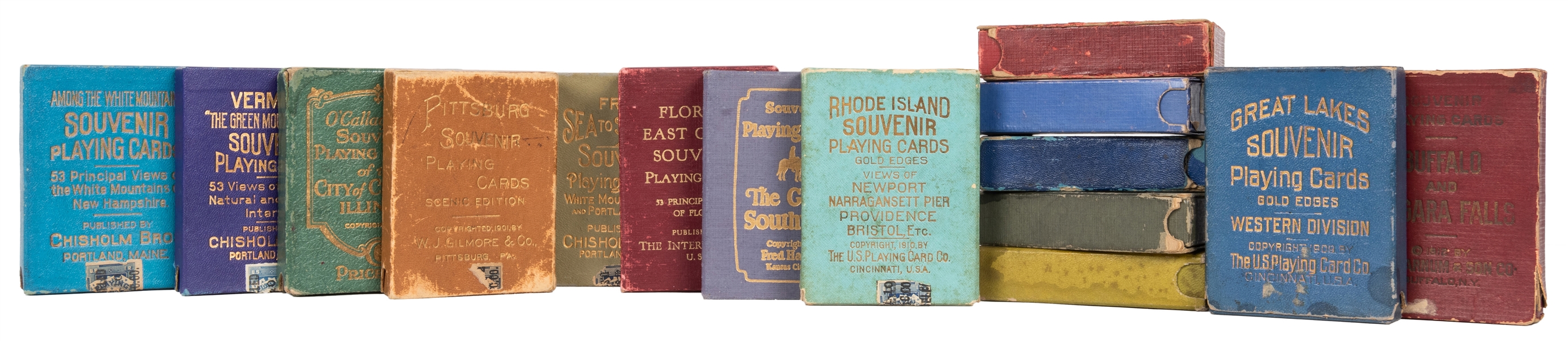 Lot of American Travel Souvenir Playing Card Decks. Florida, New England, and Other Locations.