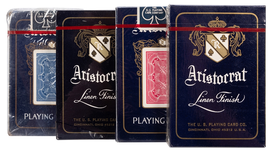 Aristocrat Poker 727 Linen Finish Playing Cards. Four Sealed Decks.