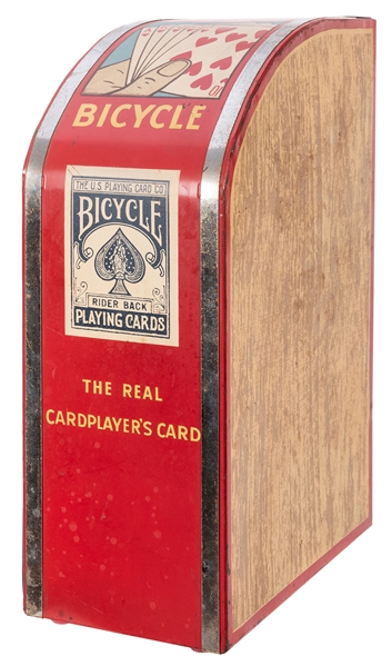 Tin Countertop Bicycle Playing Cards Display.