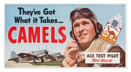 Camel Cigarettes. Ace Test Pilot WWII Poster.