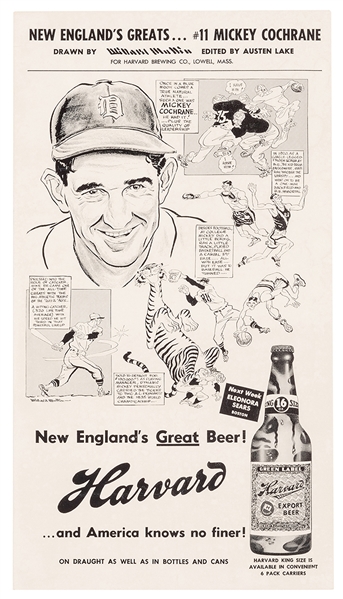 Harvard Beer. Lowell: Harvard Brewing Co., ca. 1940s.