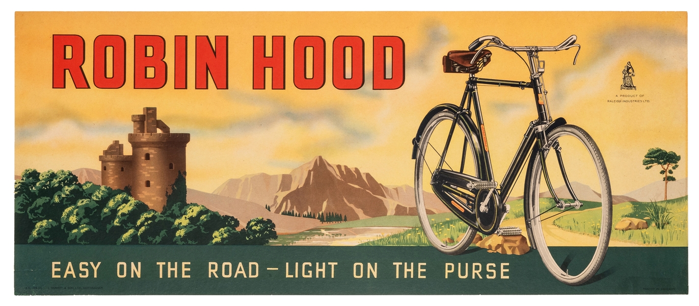 Raleigh Bicycles. Robin Hood. Nottingham: J. Howitt & Son Ltd., Circa 1940s. 