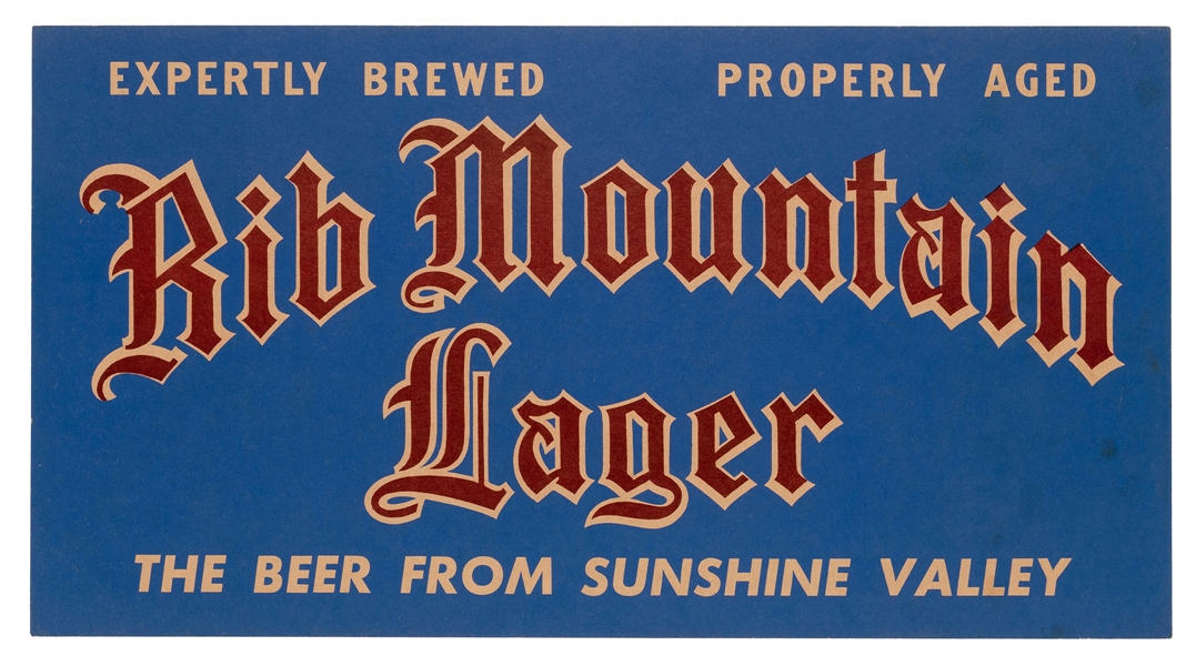 Rib Mountain Lager. Circa 1930s. 