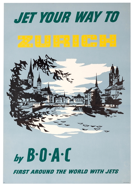 BOAC. Jet Your Way to Zurich. 