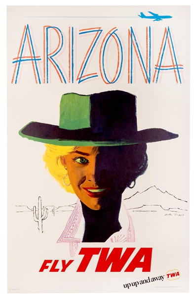 Briggs, Austin (1908 – 1973). Arizona. Fly TWA. 