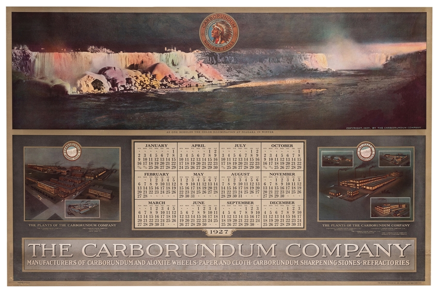 The Carborundum Company Niagara Falls. 1927 Calendar. 