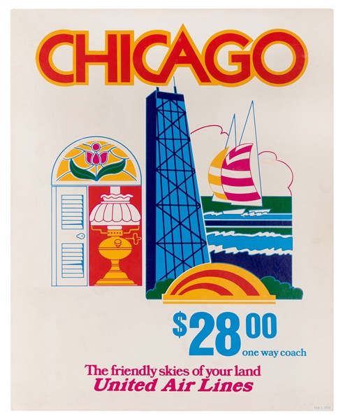 Chicago. The Friendly Skies of United Air Lines. 1974.