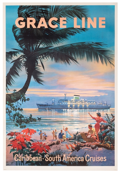 Evers, C.G. Grace Line. Caribbean South American Cruises. 1957. 
