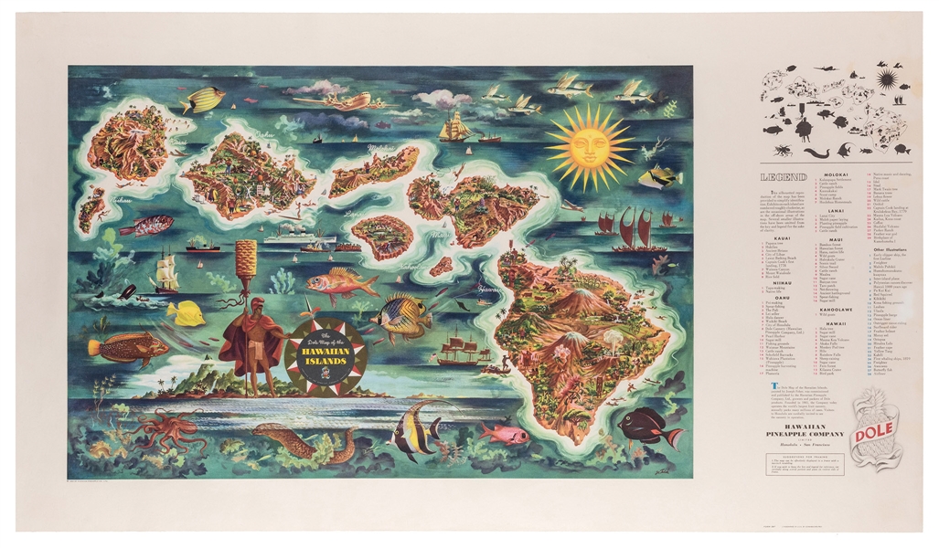 Feher, Joseph (1908-1987). Dole Map of the Hawaiian Islands. 