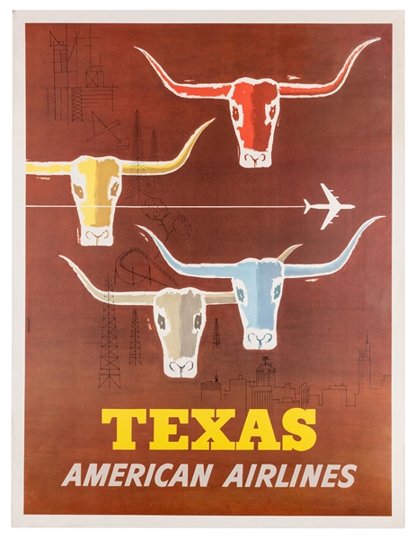 Glanzman, Martin D. (1923-2008). Texas. American Airlines.