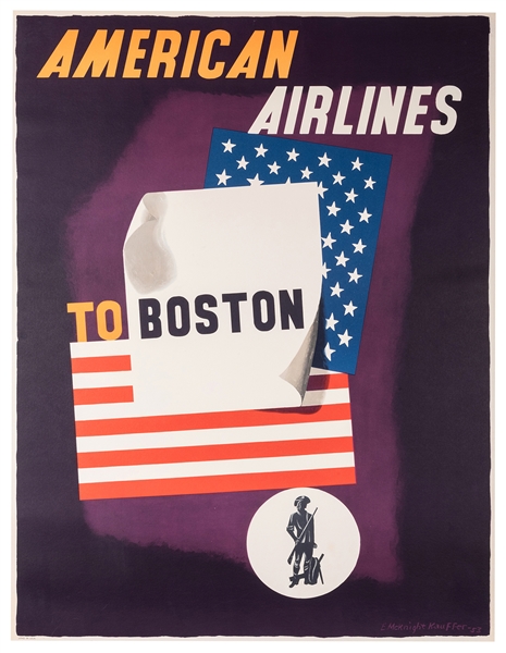 Kauffer, Edward Mcknight (1890-1954). American Airlines to Boston. 1953. 
