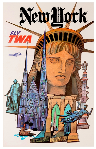 Klein, David (1918-2005). New York. Fly TWA. 