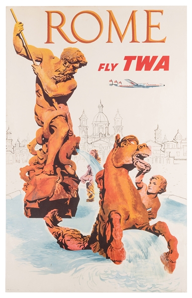 Klein, David (1918-2005). Rome. Fly TWA. 