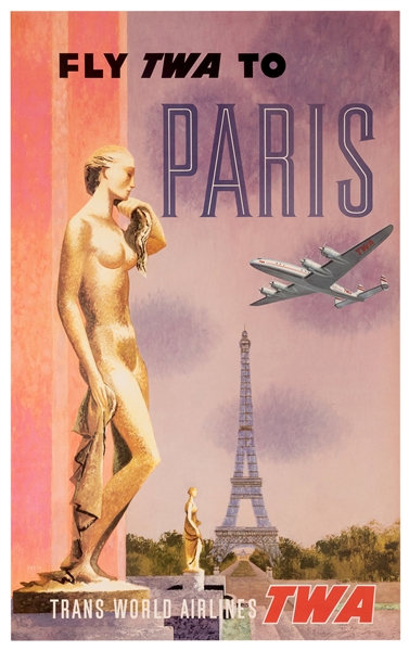 Klein, David (1918-2005). TWA. Fly TWA To Paris. 