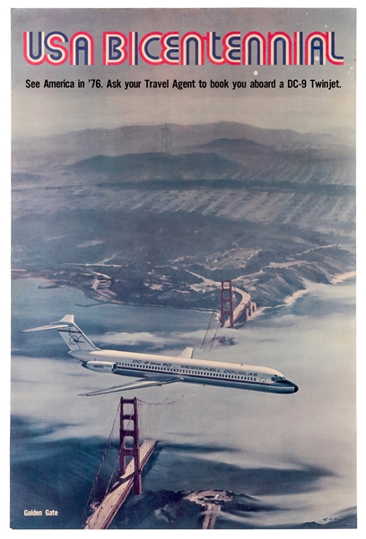 Smith, Robert Grant (American 1914-2001). USA Bicentennial DC-9 Twinjet. 