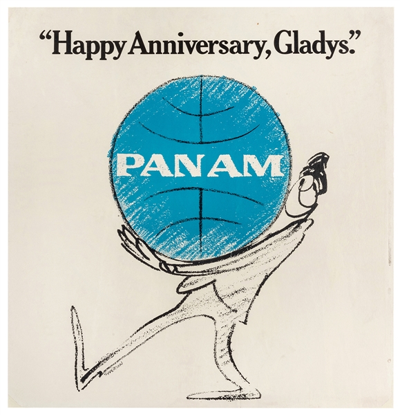 Syverson, Henry “Hank” (1918-2007). Pan Am. “Happy Anniversary, Gladys.” 1970s.