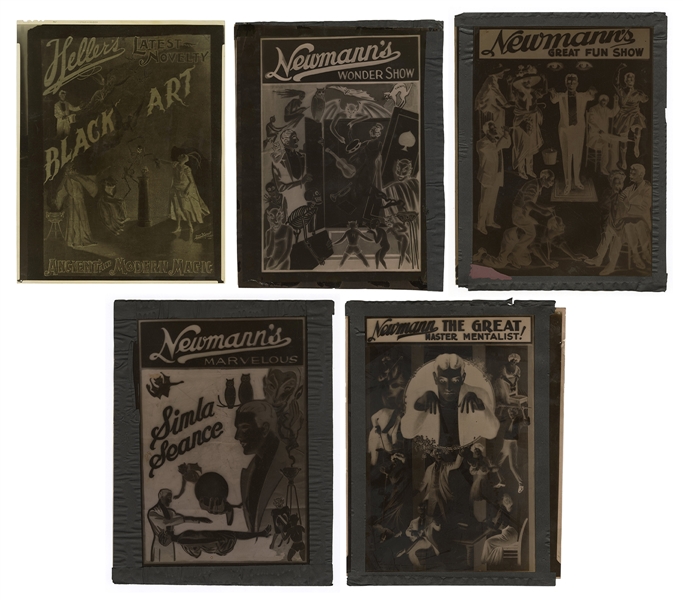 [Photographic Negatives] 55 Vintage Photographic Negatives of Magic Posters. 