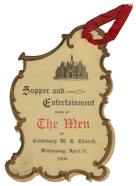 Teale, Oscar. Supper and Entertainment Given by the Men of Centenary M.E. Church. 1900.