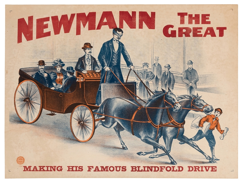 Newmann, C.A. Newmann The Great Making his Famous Blindfold Drive. 