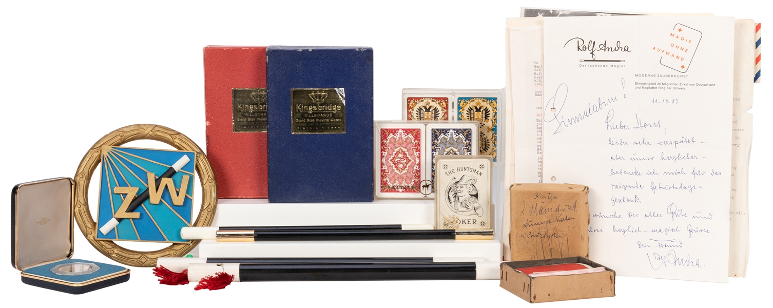 Collection of Vintage Magic Props, Correspondence and Memorabilia. Collection of Horst Mueller.