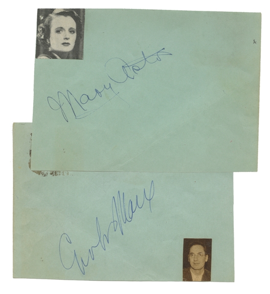  Groucho Marx and Betty Astor Signatures. 