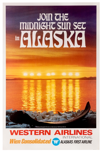 Whaley, Frank. Join the Midnight Sunset in Alaska. Western Airlines International. 1970.