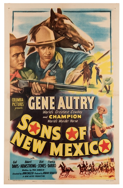 Autry, Gene. Sons of New Mexico. Columbia Pictures Corp, 1949. 
