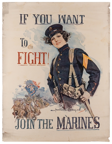 Christy, Howard Chandler (1872-1952). If You Want to Fight! Join the Marines. 1915. 
