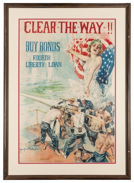 Christy, Howard Chandler (1872-1952). Clear the Way!! Buy Bonds. Fourth Liberty Loan.