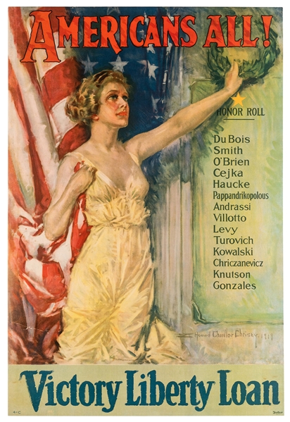 Christy, Howard Chandler (1872-1952). Americans All! Victory Liberty Loan. 