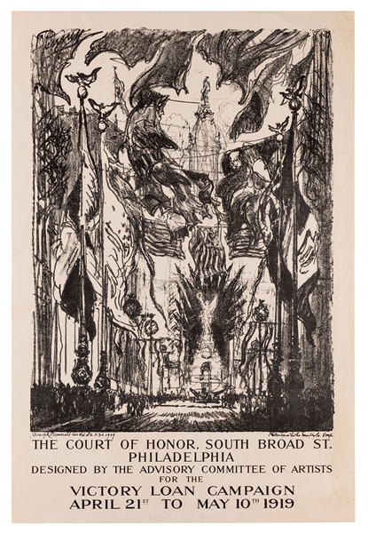 Pennell, Joseph (1857-1926). The Court of Honor, South Broad St. Philadelphia. 1919. 
