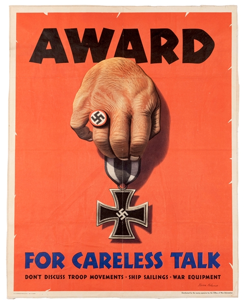 Dohanos, Stevan (1907-1994). Award for Careless Talk. 